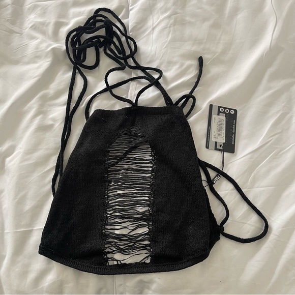 Jaded London Tops - Jaded London black umbra halter top